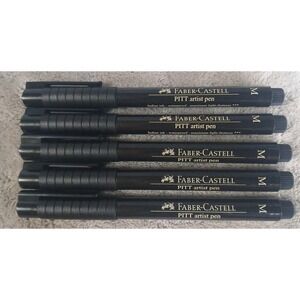 Lot Of 5 Faber-Castell PITT Artist Pen Indian Ink PP M 0.7mm Point Pens READ